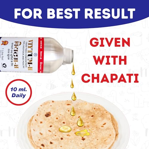 Image of REFIT Vitamin H for Cow, Cattle, Buffalo, Sheep, Goat, Poultry, Dairy Farm and Livestock Animals, 1000 ml X 2, Pack of 2, VIYTUM H