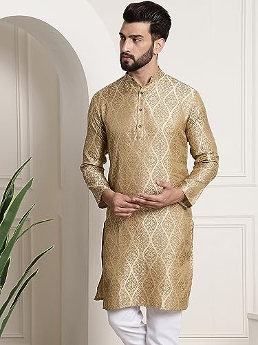 Image of SOJANYA (Since 1958 Men's Silk Blend Designer Long Kurta