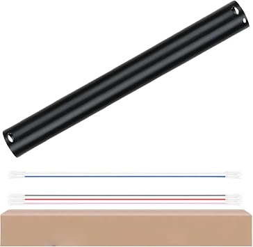 4 Inch Ceiling Fan Downrod, 1" Diameter Matte Black Ceiling Fan Extension Rod No Threads with 5 x 18-AWG Wires,Universal Down Rods for Ceiling Fans,Easy Installation