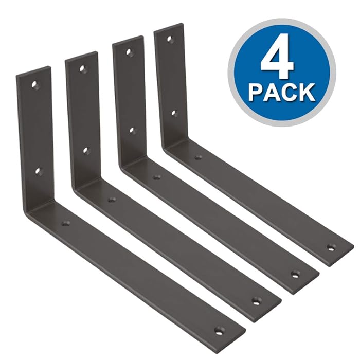 Buy Shelf Brackets 10 Inch L Brackets Heavy Duty Frosted Black Wall