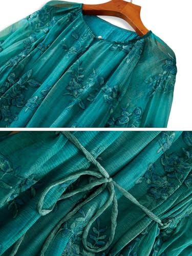 Robe midi en soie coupe ample pour dissimuler les rondeurs avec chic - 2