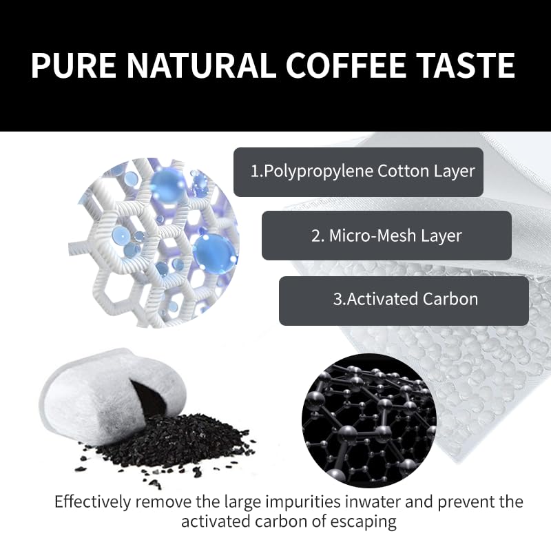 10 Pack Water Filter Inserts for Ninja Luxe Caf ES601 ES701 Charcoal Filters for Espresso Machines and Coffee — view 5