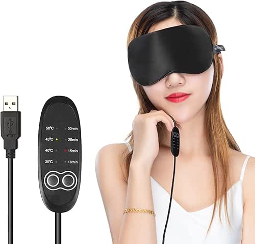 Yofuly Masque chauffant pour les yeux, compresse électrique USB avec