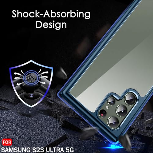 Image of TheGiftKart Ultra-Hybrid Shockproof Back Cover Case for Samsung Galaxy S23 Ultra 5G | Camera Protection Bump | Hard Cover Case for Samsung S23 Ultra (PC & TPU, Crystal Clear Back, Green Sides)