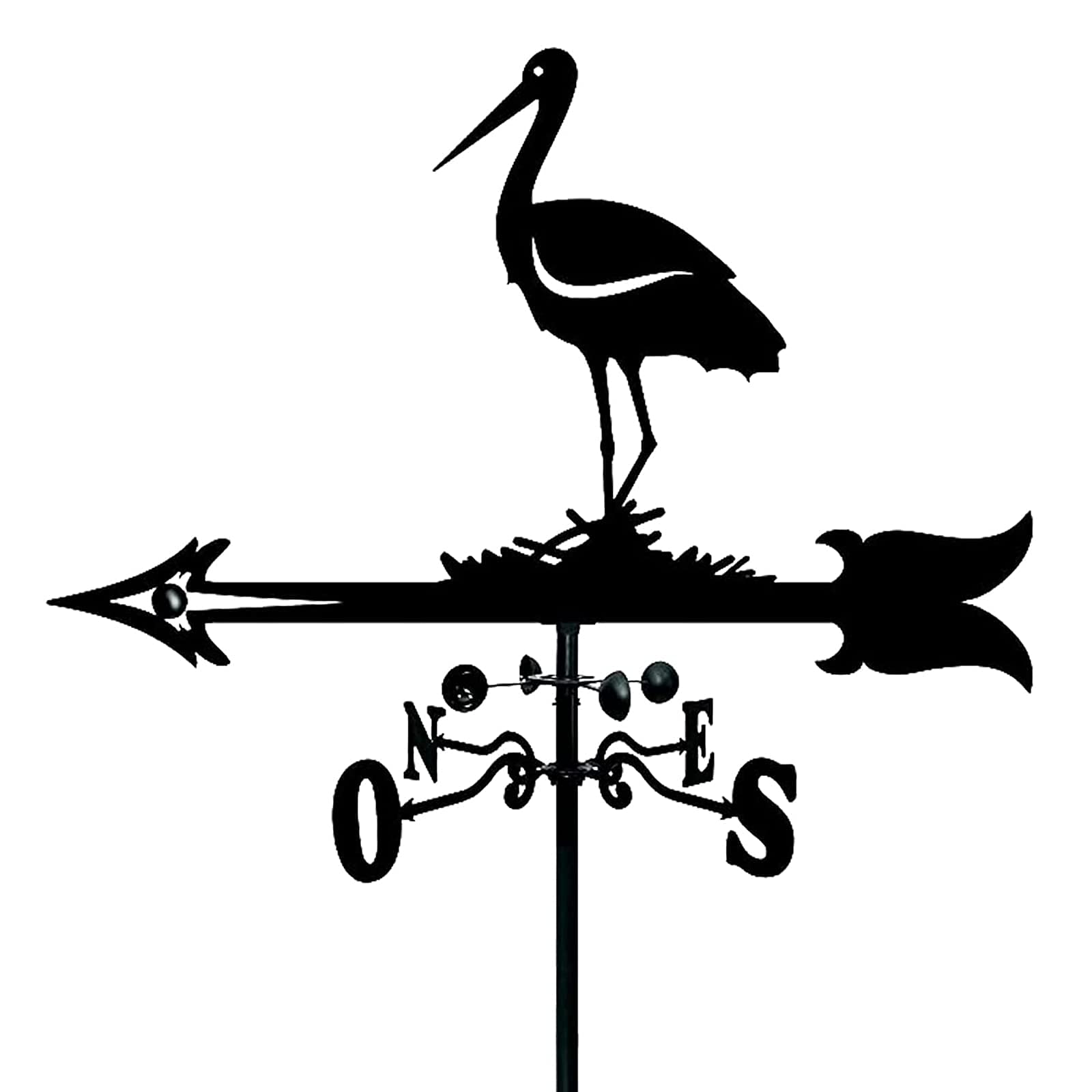 Girouette Métal SUPERDANT – Oiseau Sur Branche, Rouge Cuivre, Direction Du Vent, Pour Toiture Et Jardin – 35,8 X 26,5 Cm