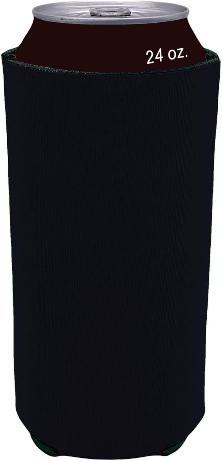 Blank Foam 24 oz. Can Coolie - Made in USA - 100 Pack (Black)