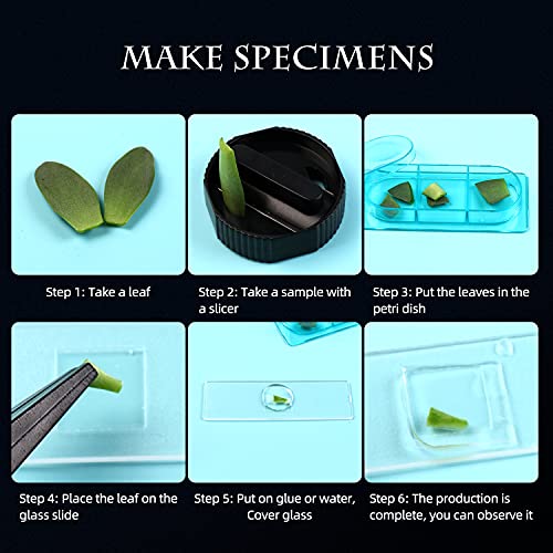 Artenjoyfine Science Microscope Stem Kit For Kids 300X-1200X High Magnification,Includes Prepared Blank Slides And Led Light,Educational Protable Microscope For Students And Beginners. #TOP3