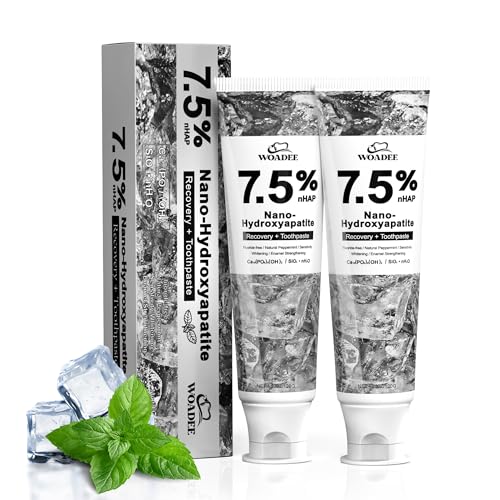 woadee 7.5% Nano Hydroxyapatite Toothpaste for Fluoride-Free 2pack