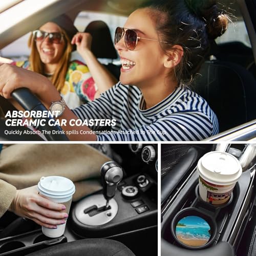 2 Posavasos para Auto Cerámica con Base de Corcho miniatura 7