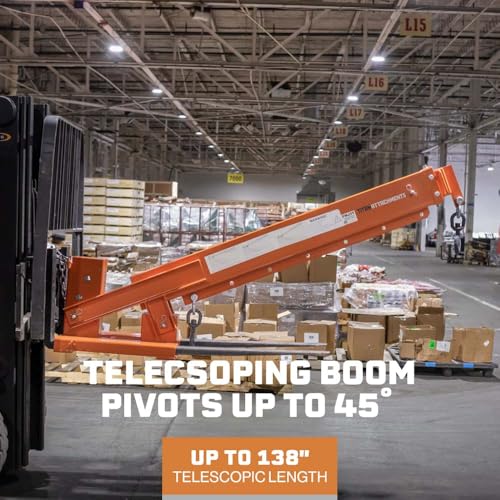 image for Titan Attachments Fork Mounted Jib Boom Crane Attachment, Manual Teles