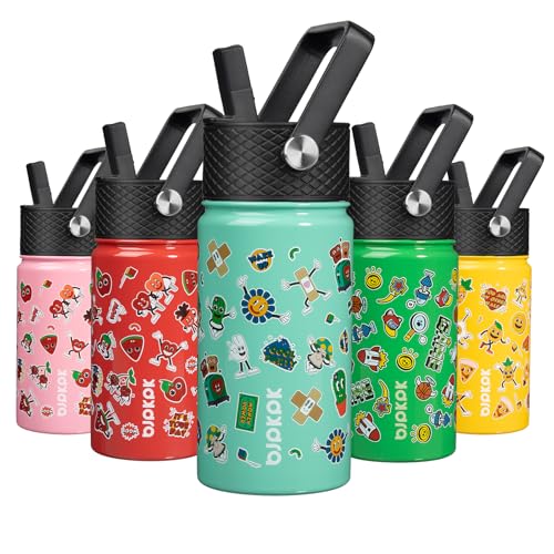Image of BJPKPK Insulated Water Bottle, 15oz Stainless Steel with Straw Lid