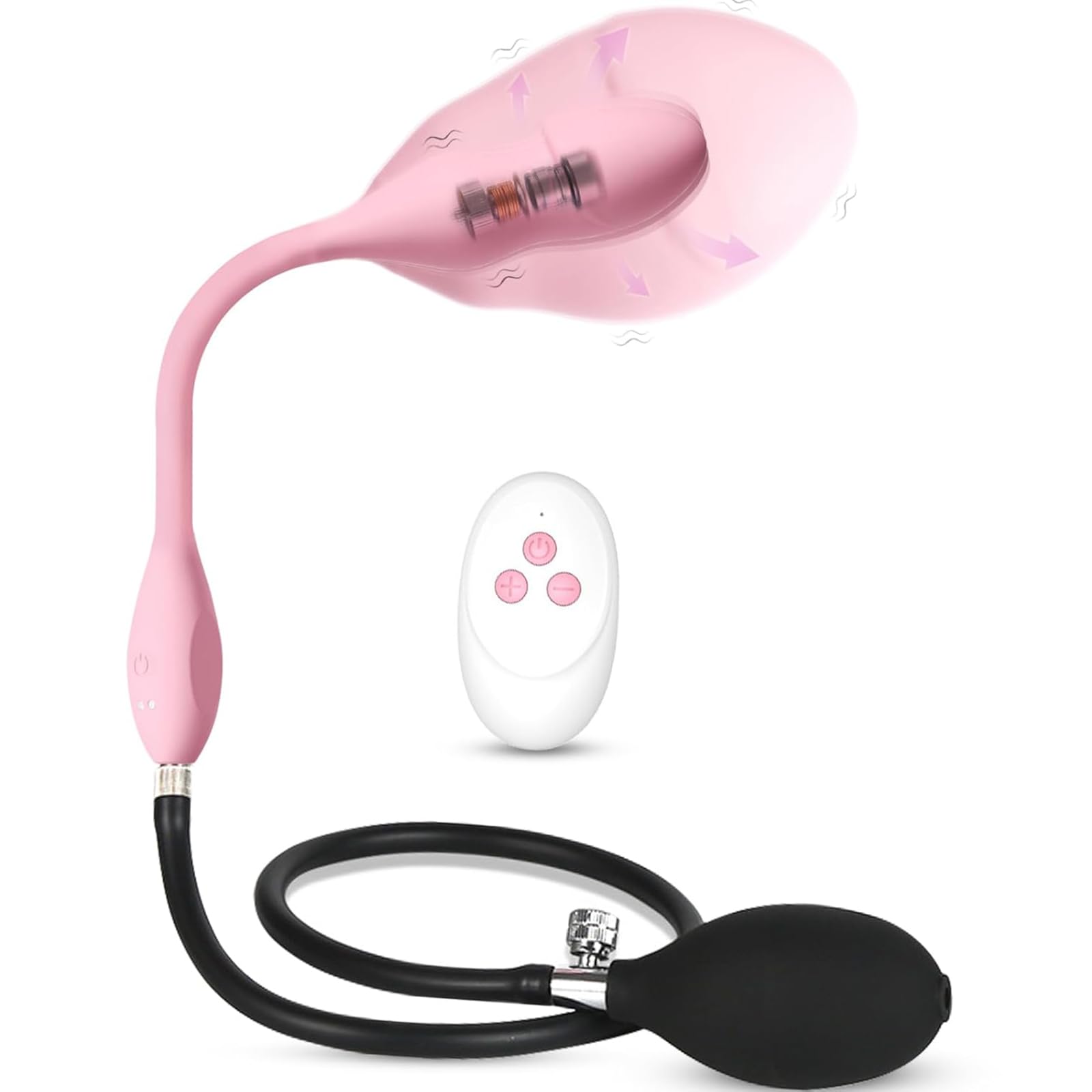 BDSMYEE Plug Anal Gonflable Buttplug Femme, Vibromasseur Plug Anal Gonflable avec 10 Modes de Vibration Stimulation du Point G Jouets Sexuels de Masturbation pour Femmes
