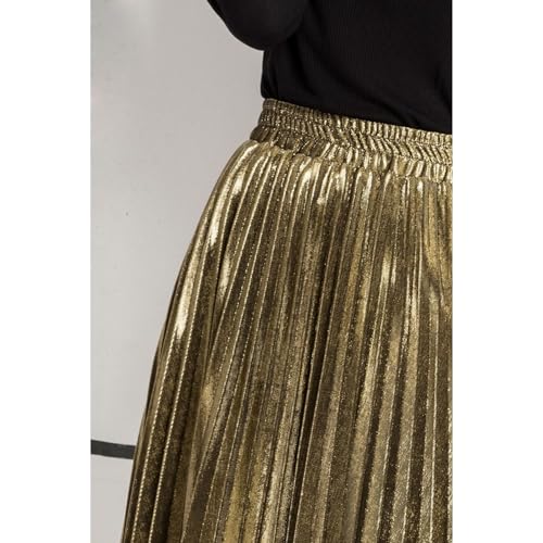Women's Skirts 2025 Check Pleated Maxi High Waist Harajuku Large Swing Gold Ladies Fashion Casual Outings3
