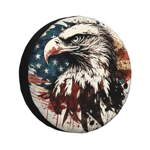 Image of Spare Tire Cover American Eagle and Flag Wheel Covers USA Flag Weatherproof Universal Wheel Protectors for Rv SUV Camper Travel Trailer 17 Inch