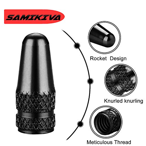 image for SAMIKIVA (10 Pack) Bike Presta Valve Stem Caps, Chrome Anodized Alumin