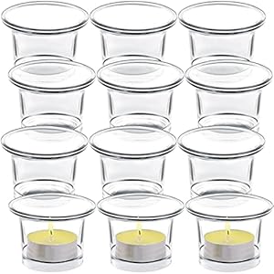 Tealight Candle Holder Set of 12,Glass Votive Candle Holders,Clear Tea Light Holders Bulk for Wedding Holiday Birthday Party Dinner & Home Decor