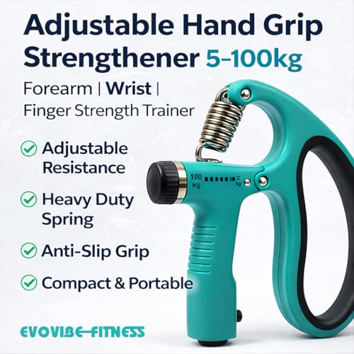 Image of D Shape Adjustable Hand Gripper 10-100KG with Digital Counter, Professional Grip Strengthener for Forearm, Wrist & Hand Workout, Heavy Duty Spring Trainer for Men & Women