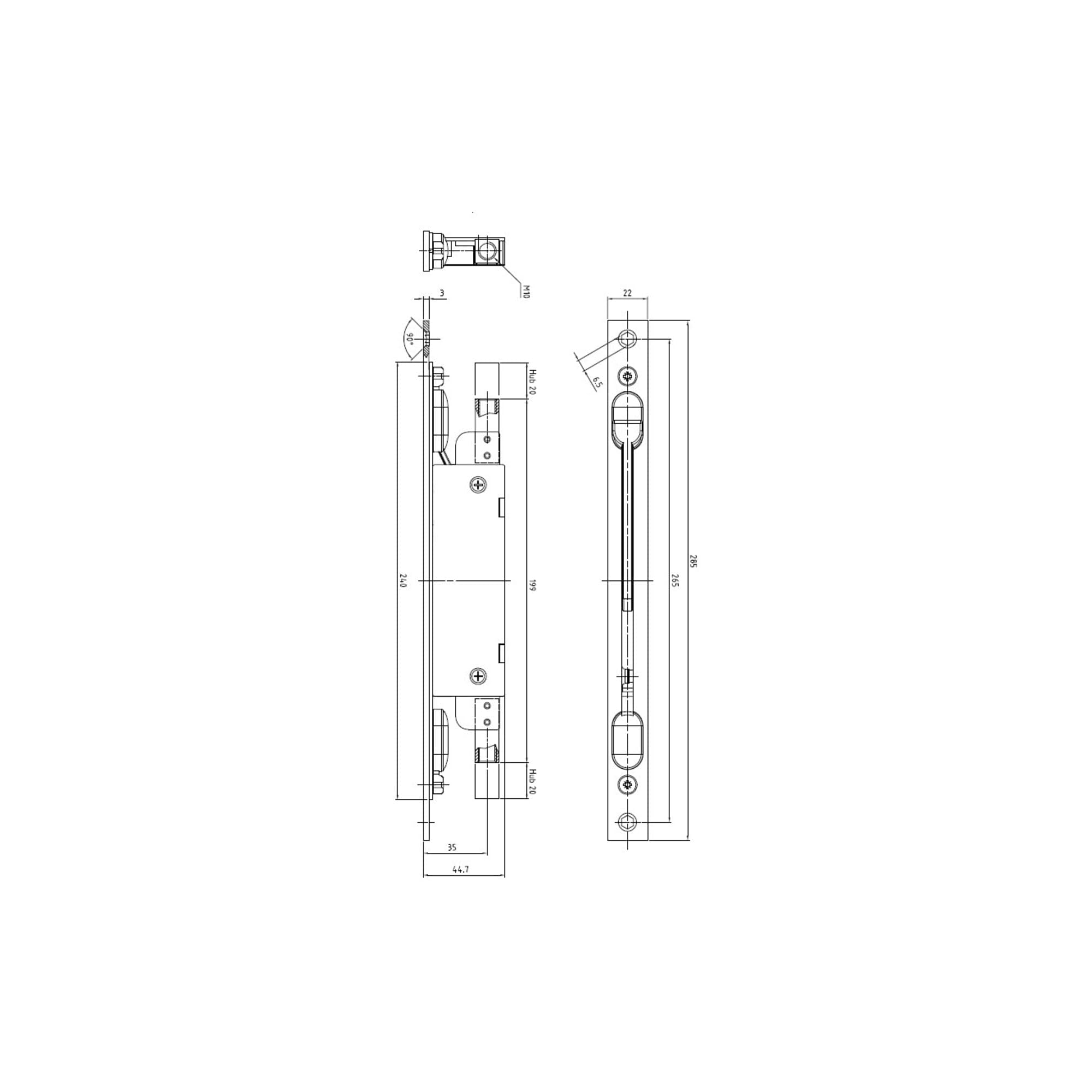 Format 4016753125453 – Kantriegel 9220 Stulp 285 x 22 mm verz.
