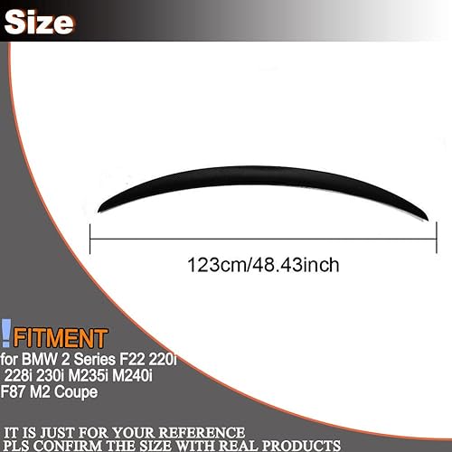 Miniatura 4 de MCARCAR KIT Alerón trasero del maletero para BMW Serie 2 F22 F87 M2 Coupé 2014-2020 220i 228i 230i M235i M240i Negro Brillante Tapa trasera del
