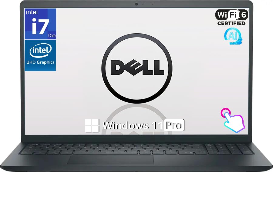 Image of Dell 15.6 inch Touchscreen Laptop DC15250, Intel 10-Core i7-1355U, 32 GB RAM, 1 TB SSD, FHD (1920 x 1080) Anti-Glare Display, Copilot AI, Wi-Fi 6, Win 11 Pro, HD Webcam, Bluetooth, for Business & Student