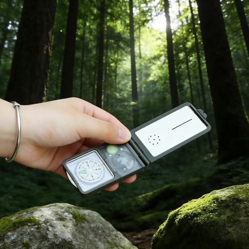 Termómetro multifunción higrómetro brújula para camping miniatura 4
