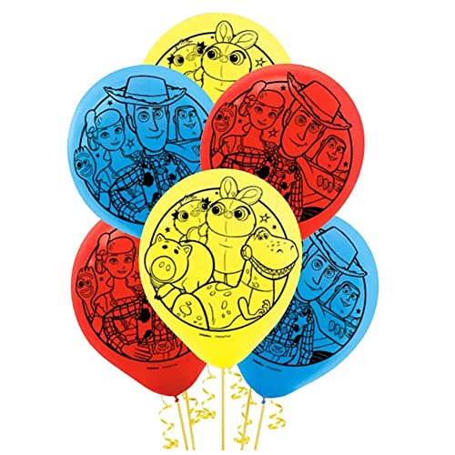 Image of Amscan Toy Story 4 Multicolor Printed Latex Balloons (6 Count) - 12 inch - Exciting & Festive Design - Perfect For Kids' Birthday Parties