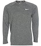 Nike Swim Men's Heather Long Sleeve Hydroguard Rash Guard Midnight Navy Large/Navy Blue