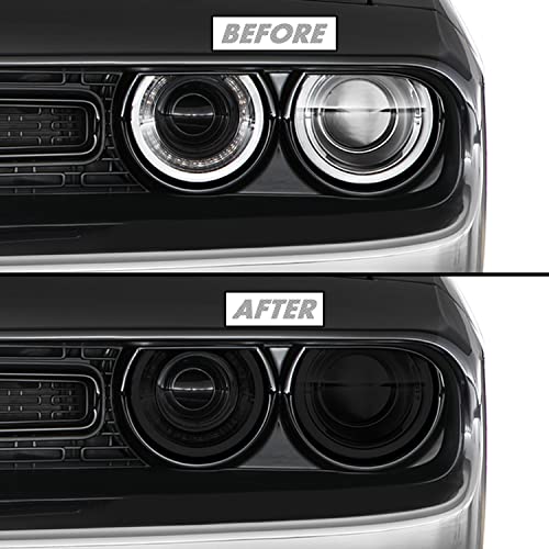 SlickMod PreCut Vinyl Smoke Tint for 2015-2022 Dodge Challenger Headlight (3. Headlight, 20% Dark Smoke)