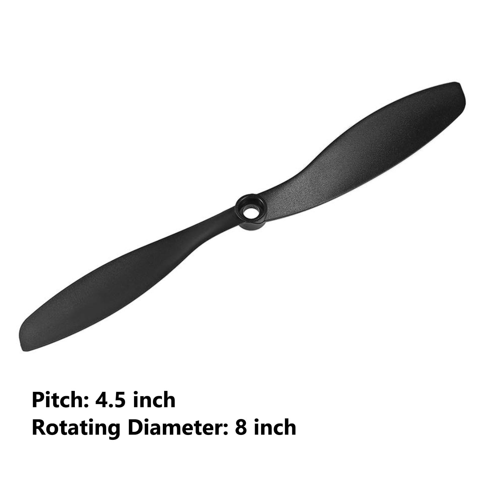 TOP-VIGOR 8pcs CW CCW RC Propellers 8045 8 x 4.5 Inch 2-Vane Fixed-Wing RC Vehicle Propellers Replacement for RC Airplane with Adapter Rings Nylon Black, 4CW+4CCW
