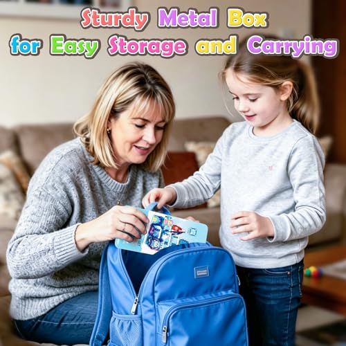 Image of 33PCS Mini Magnetic Tiles - Arctic Animals Theme Toddler Travel Essentials Set with Case, Magnetic Building Blocks Kids Games Montessori Preschool Sensory Toys for 3+ Year Old Boys Girls Gifts