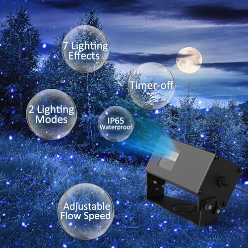 Image of AIRIVO Outdoor Laser Lights Projector, RGB Color Firefly Lights Projection Light, Christmas Star Projector with Remote Control, Holiday Halloween Decor for Home, Garden, Trees, RGB 3 Color Motion