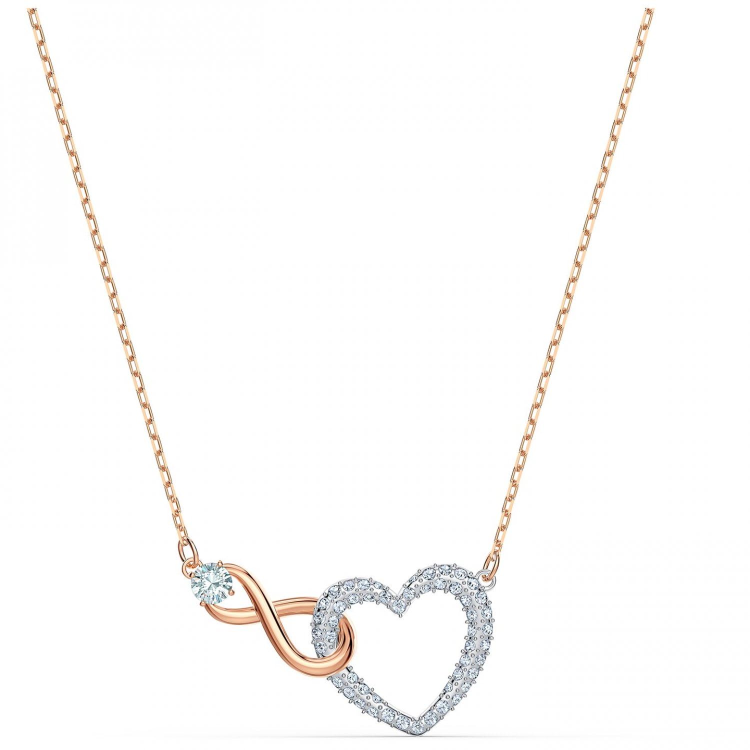 SWAROVSKI CollanaSwarovski Infinity, Infinito e cuore, Bianco, Mix di placcature