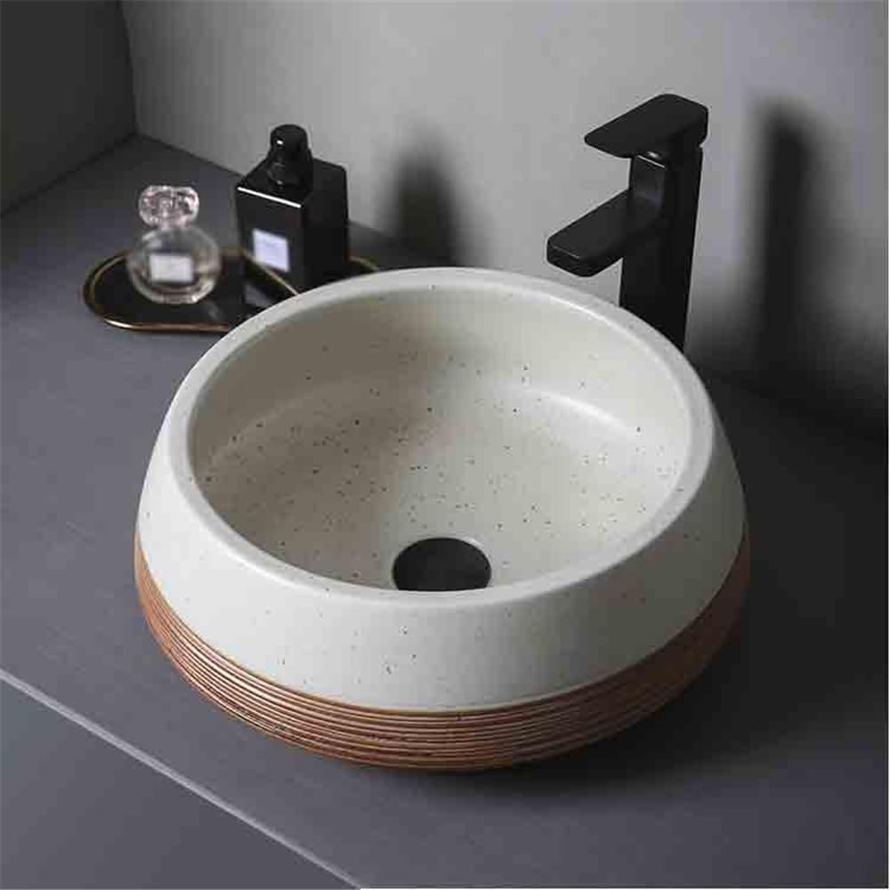 Umywalka łazienkowa Prostokątna umywalka nablatowa z akcesoriami, ceramiczna umywalka balkonowa retro nowoczesny blat