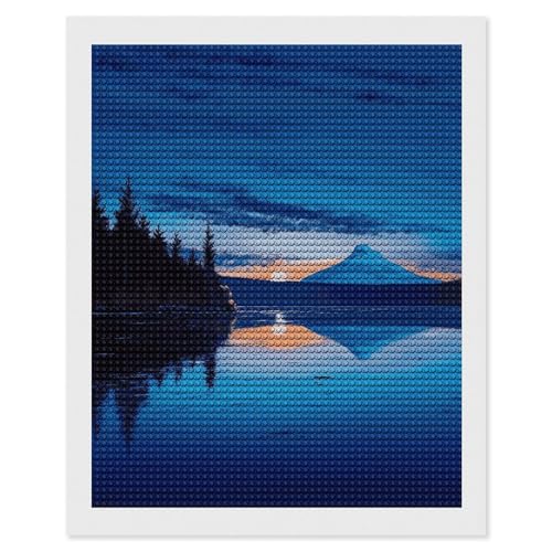 Kit peinture diamant bleu coucher de soleil BVNMT pour decoration murale