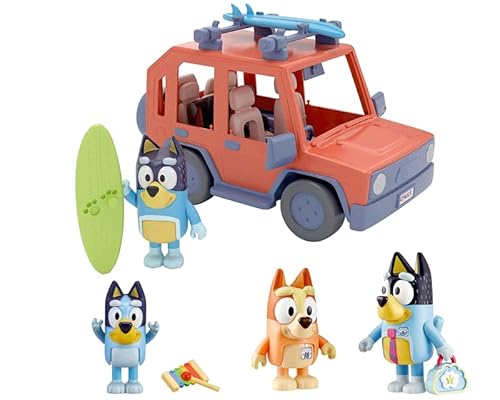 Bluey, 4WD Family Vehicle, with 1 Figure and 2 Surfboards with Work Bandit and Bingo and Bluey and Xylophone Playset