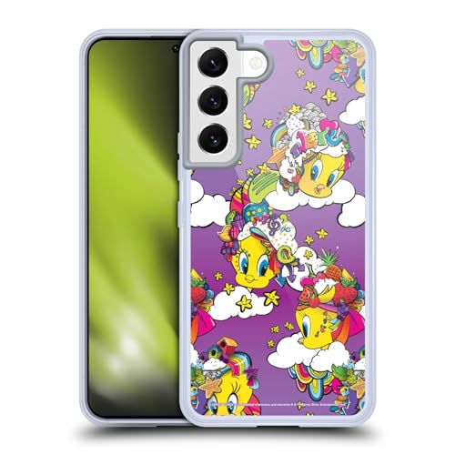 Funda de Gel Tweety Púrpura Samsung Galaxy S22 con Patrones de Silicona Suave Looney Tunes