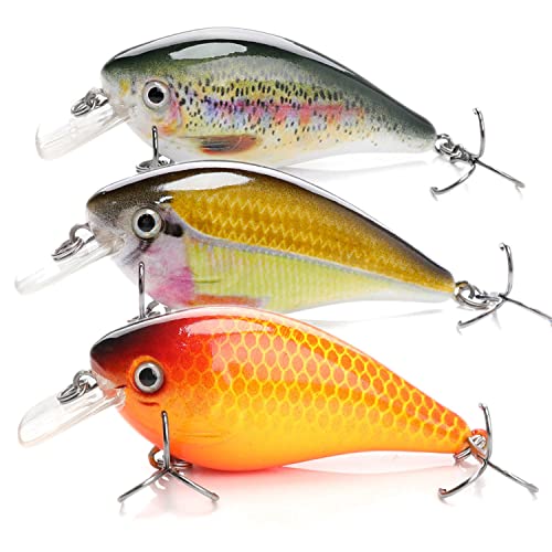 trifyd ® Fishing - Leurre Truite, brochet, Perche, 6cm - 13g , Le kit de 3 crankbaits de Peche carnassier Polyvalent Cover