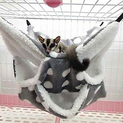YOGURTCK Triple Layer Sugar Glider Hanging Swing Hammock, Fit Squirrel Rat Hamster Guinea Pig, Small Animals Hideout Sleeping Playing Warm Bed Cage Supplies
