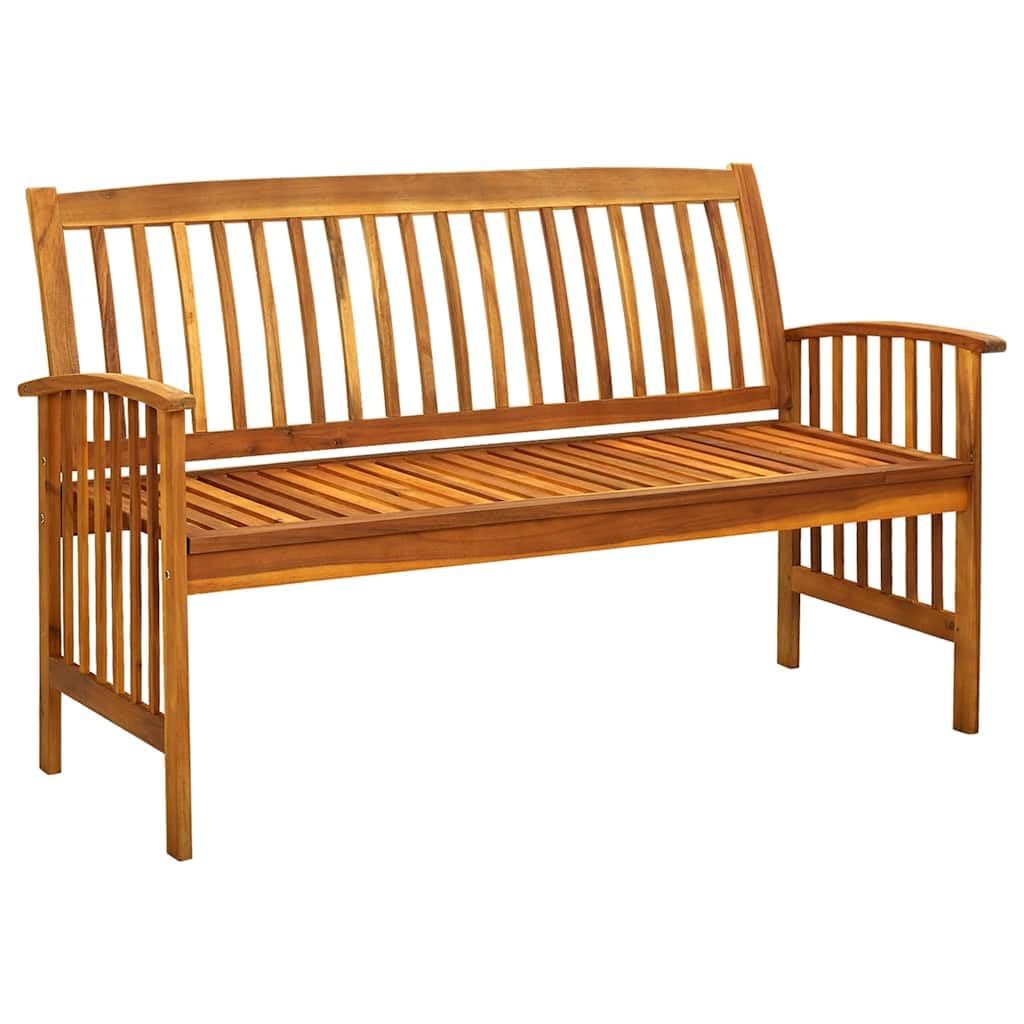 Ławka ogrodowa z poduszką 147 cm lite drewno akacjowe