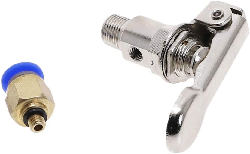 Exhaust Valve 3 Way M5 Female 1/8" Male Thread Button Switch TV-3P Air Pneumatic Mechanical Valve w Fiittings(No Fittings)