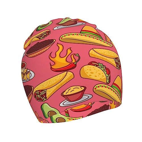 Rqzwdq Taco Kids Beanie Hats Warm Knit Beanie Cap Skull Caps Gifts Decor for Boys Girls White