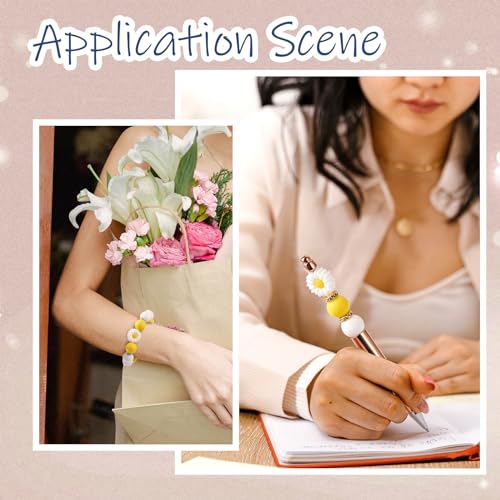 Cheriswelry 65Pcs Daisy Flower Silicone Beads Sunflower Rubber Loose Beads DIY Bracelet Making Kit for Jewelry Making - Image 3