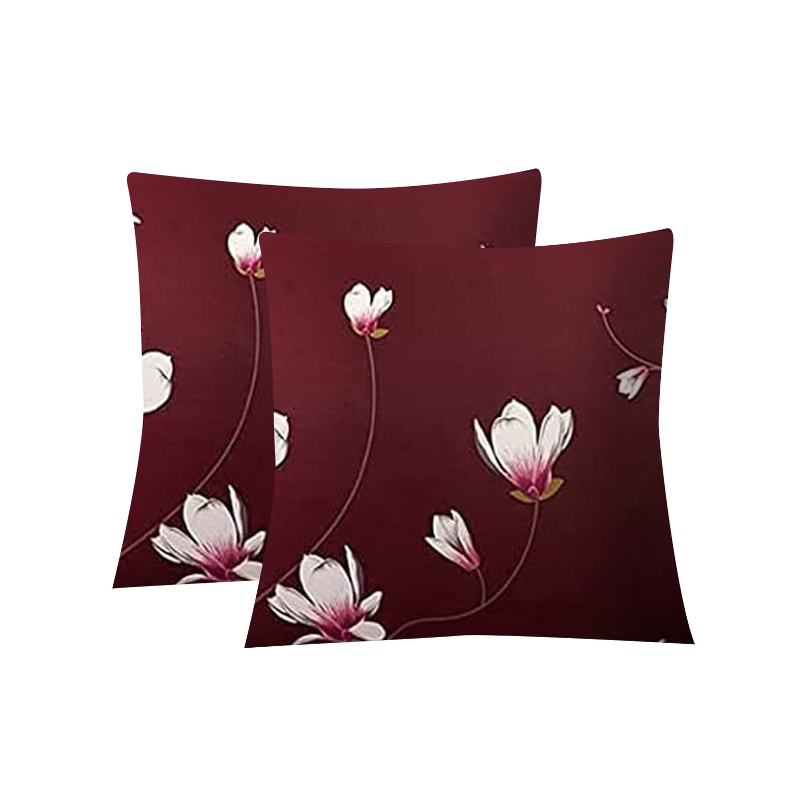 Jaotto Federe Confezione da 2 Federe Cuscini Divano Decorativi Fodere Quadrati Spandex 45x45cm Cuscino Copricuscini per Soggiorno Camera da Letto Casa,Orchidee Fucsia