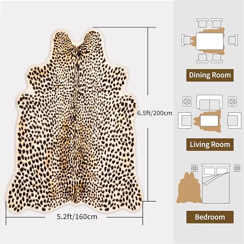 Tapete Leopardo 5.2x6.5 pies Piel Animal Falsa miniatura 2