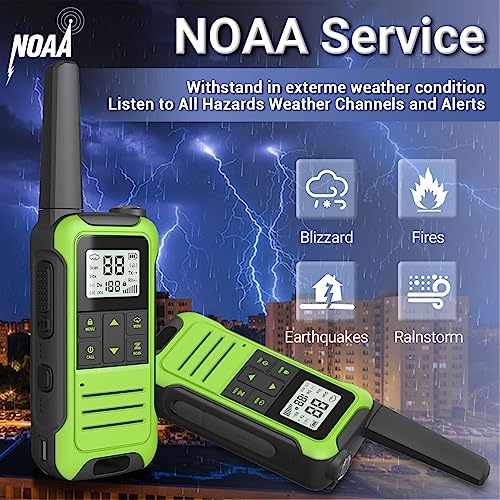 Image of Walkie Talkies Long Range Rechargeable Walkie Talkie for Adults, Baofeng F22 FRS Radio Walky Talky Family Walkie-Talkie with Flashlight 1400 mAh Battery USB Charger for Camping Trip (2 Pack)