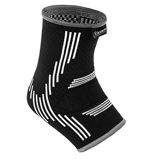 Kunto Fitness Ankle Brace Compression Support Sleeves (1 Pair) for Joint Pain, Achilles Tendon, Plantar Fasciitis, Swelling Relief, Injury Recovery (Small, White-Gray)