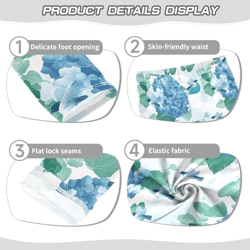 ALAZA Girls' Leggings Children's Yoga Pants Skinny Printed Dance Hydrangea Flower Bird Comfortable 4T2