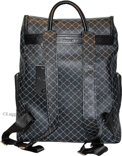 Rioni Top Loading Cambridge Travel Daypack Backpack Unisex - Signature Black3