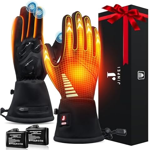 Heated Gloves Liners for Men Women, Rechargeable Electric Battery Heating Touchscreen Ski Gloves, Waterproof Hand Warmer Thermal Gloves for Cycling Hiking Hunting Snowboarding Motorcycling (XL) Cover