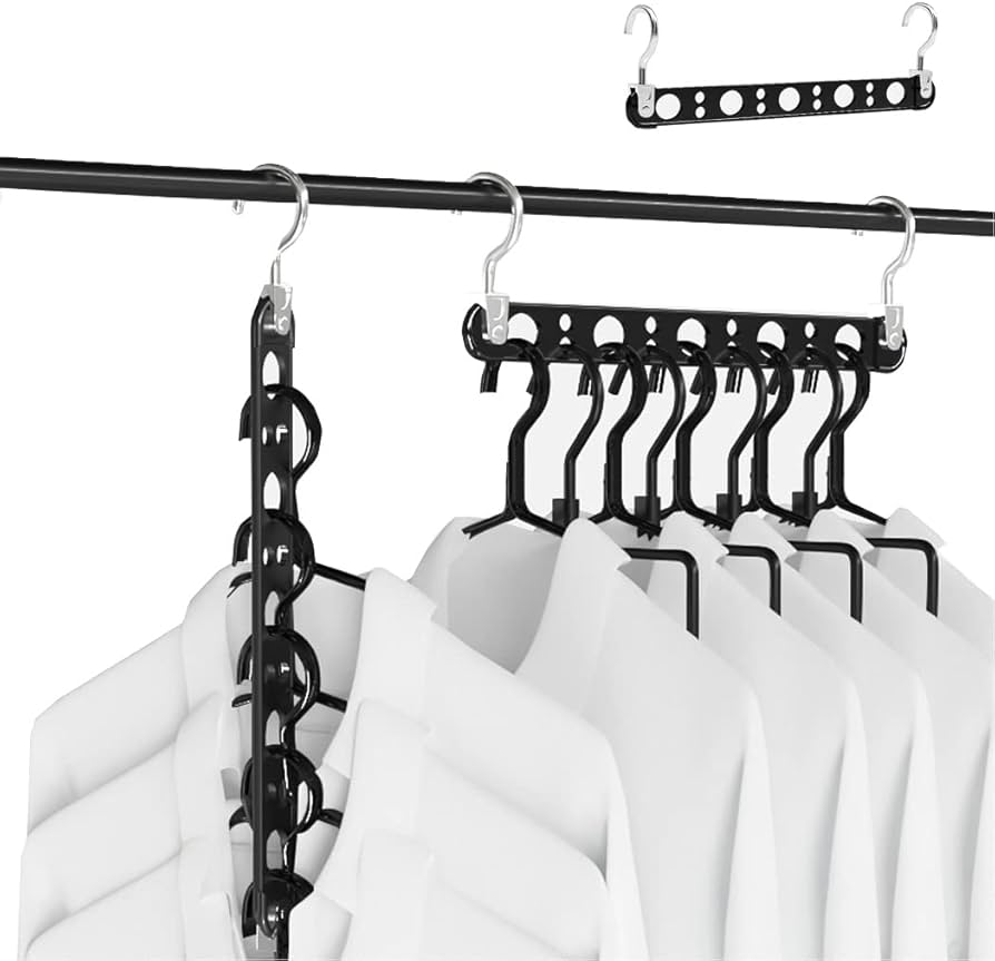 Amazon.co.jp: ハンガー 9つの穴 洋服を横向き/縦向きに掛ける 回転